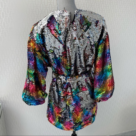 Zara Multi-Colored Rainbow Flip Sequins Dress - Picture 11 of 17